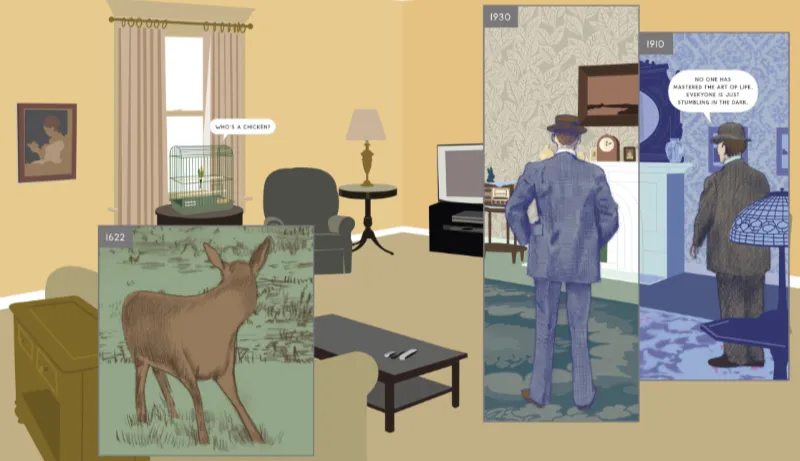 Philosophy Comics in Action: Panels from Here by Richard McGuire