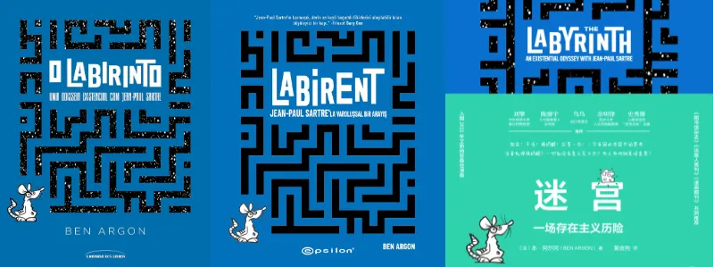International book covers of The Labyrinth graphic novel showing Turkish Brazilian Chinese editions from successful graphic novel creation and publishing
